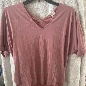 Miami Mauve Short Sleeve V-Neck Top